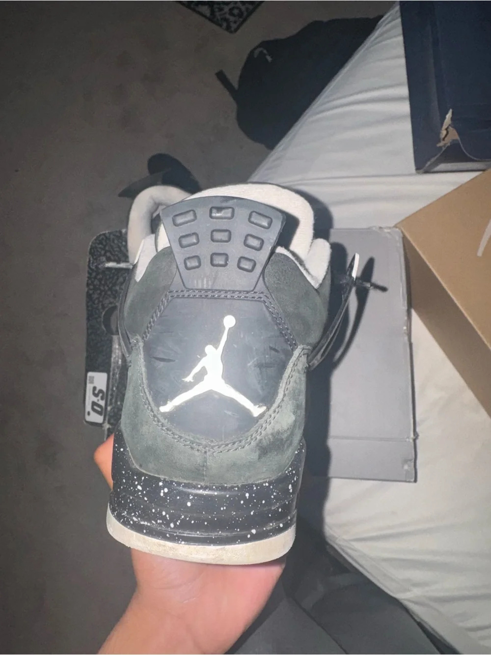 Jordan Men's White and Gray Retro Low-Top Sneaker and Air Jordan 4 